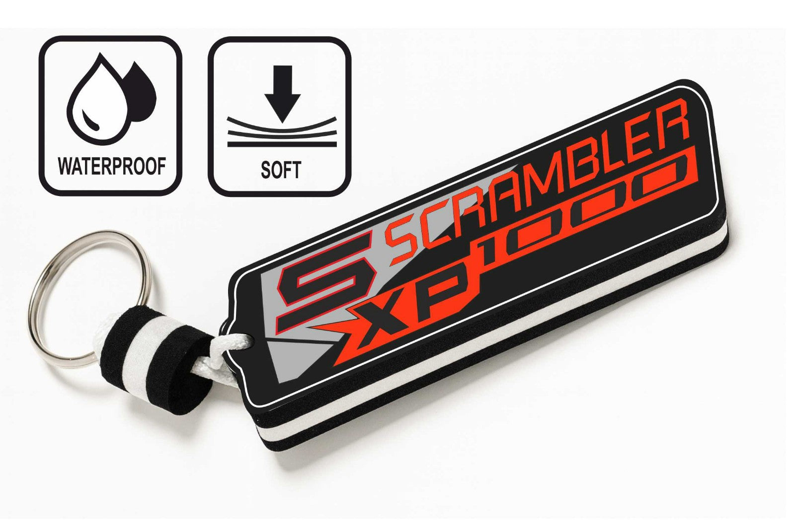Floating Waterproof Keyring for Quad & ATV for POLARIS SCRAMBLER XP  – Buoyant Keychain for Off-Road Riding, Water & Mud